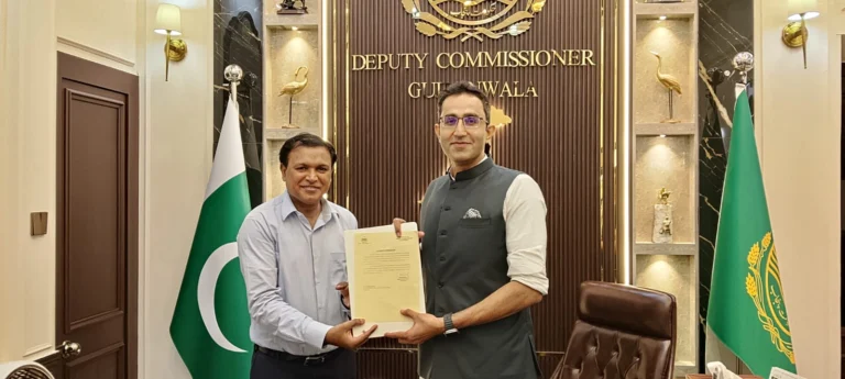 Mr. Naveed Ahmad the Deputy Commissioner, Gujranwala presented me with an appreciation certificate